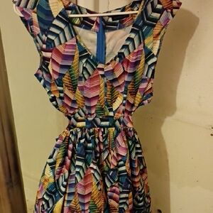 Cals Colorful Chevron Mini Dress